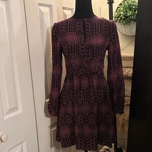 Yumi Kim Pink and Black Long Sleeve Mini Dress